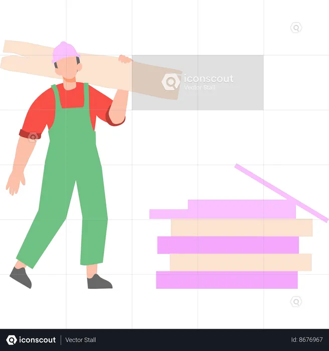 Carpenter is working  Illustration