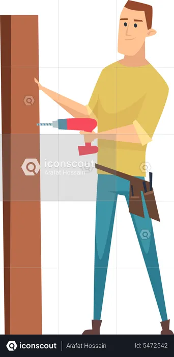 Carpenter workers character  Illustration