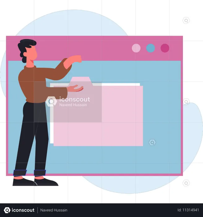 Carpeta de configuración de niño en la página web  Ilustración