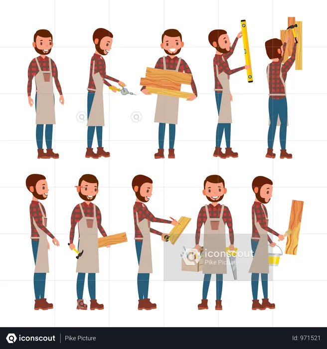 Carpintero profesional  Ilustración
