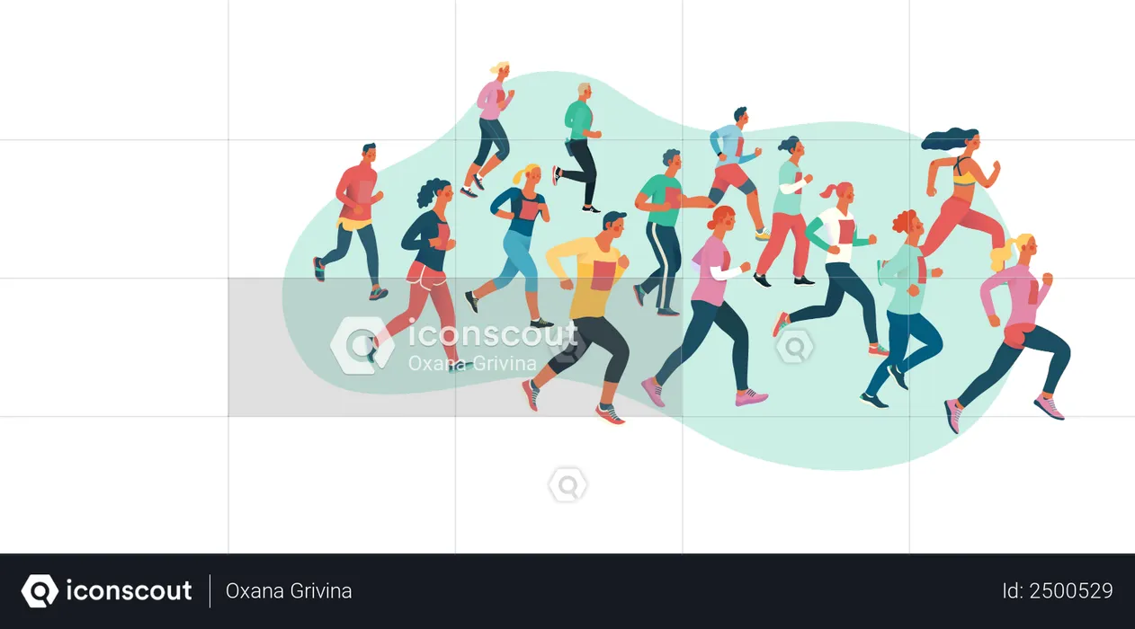 Carrera de maratón  Ilustración