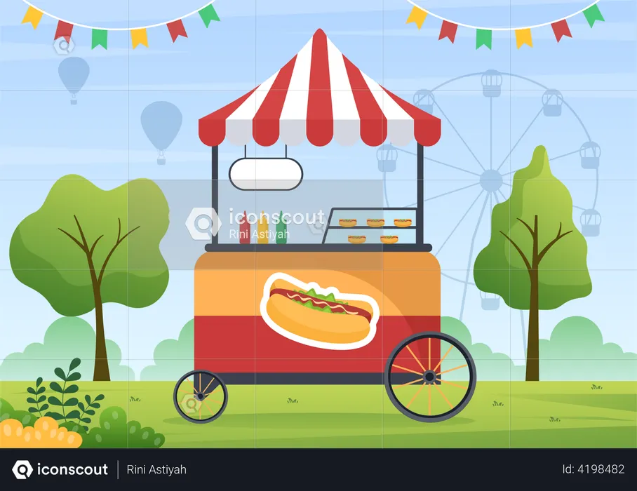 Carrito de comida  Ilustración