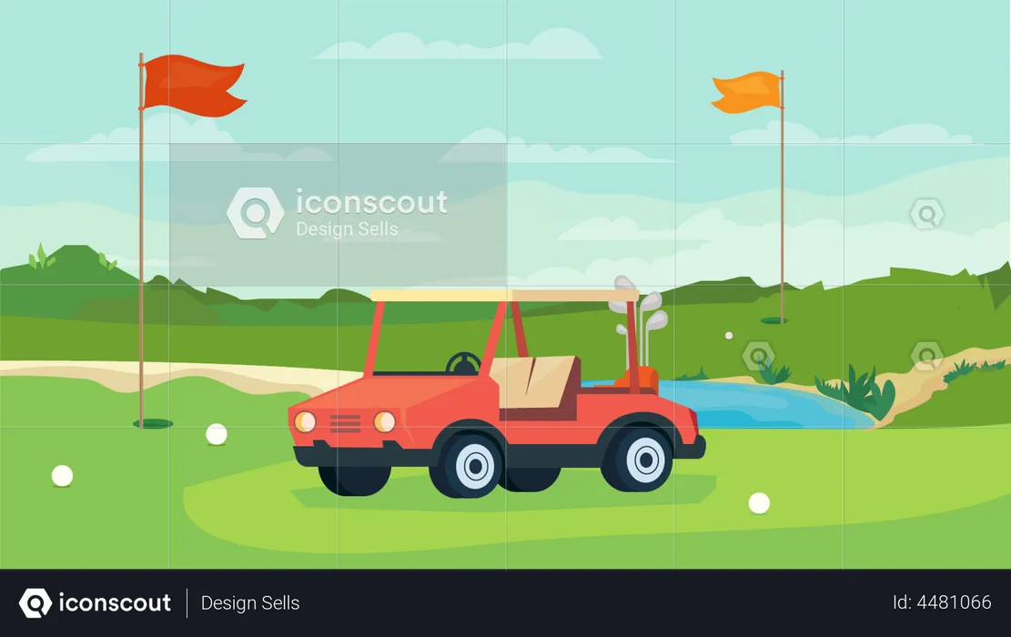 Carro de golf  Ilustración