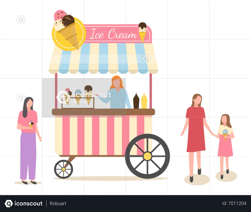 Carrito de helados  Ilustración