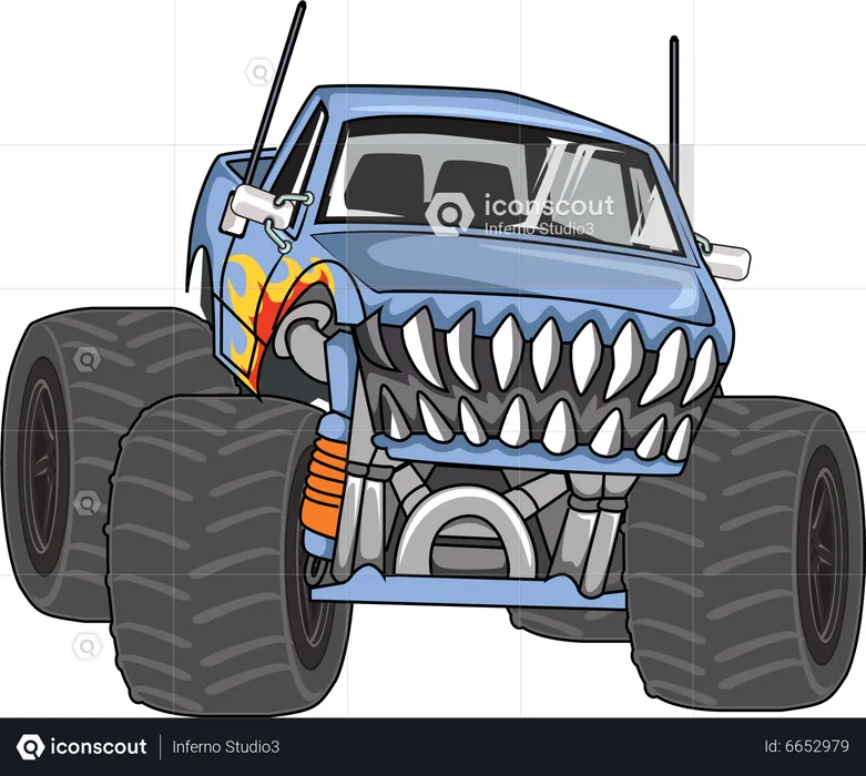 Carro caminhão monstro  Ilustração