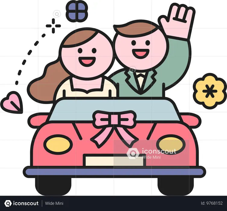 Carro de casamento  Ilustração