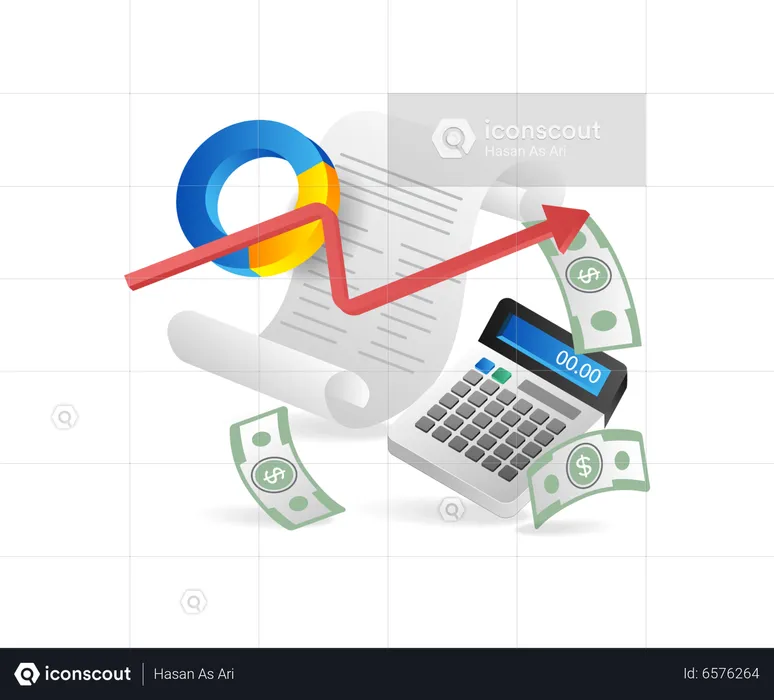 Carta de acordo calculando o dinheiro da receita comercial  Ilustração