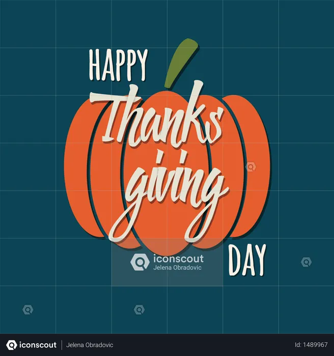 Carte de joyeux Thanksgiving avec éléments décoratifs, design coloré  Illustration