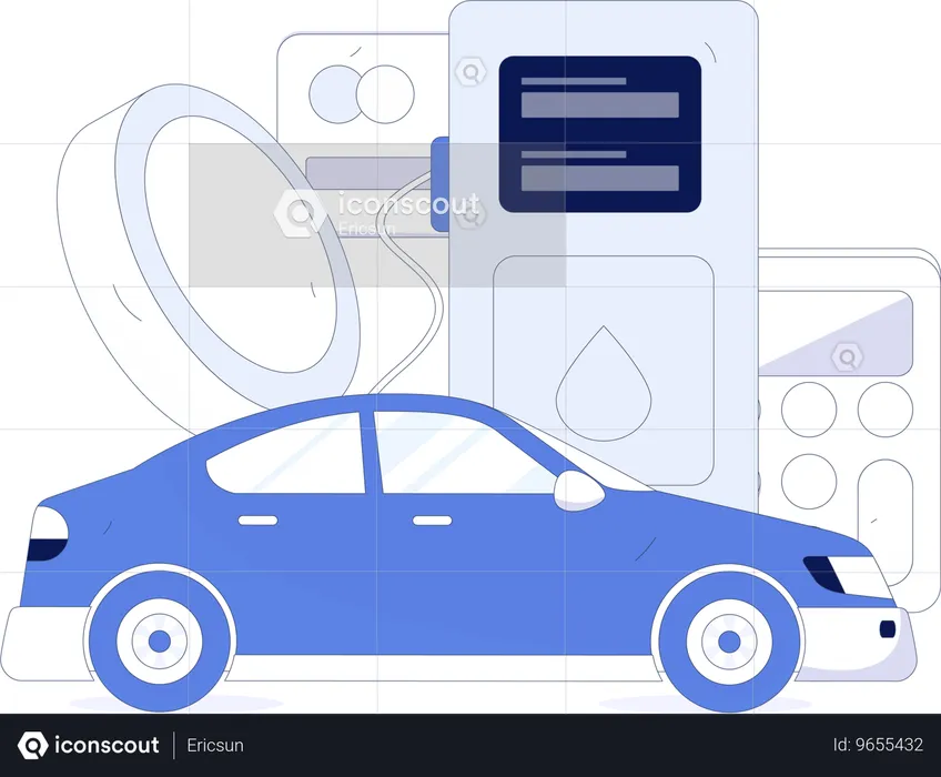 Carte de ravitaillement et de paiement automobile  Illustration