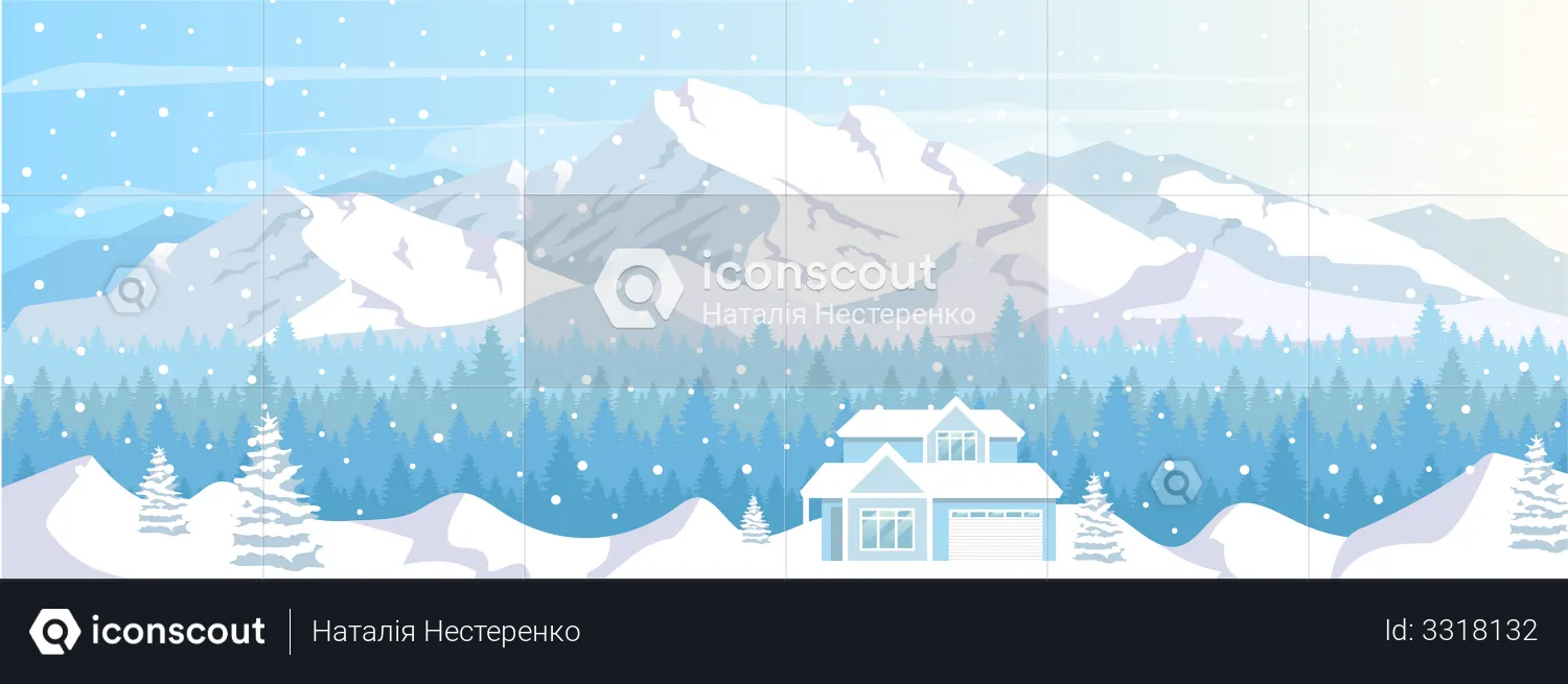 Casa de estación de esquí  Ilustración
