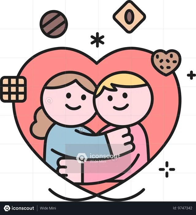 Casal adora chocolate  Ilustração