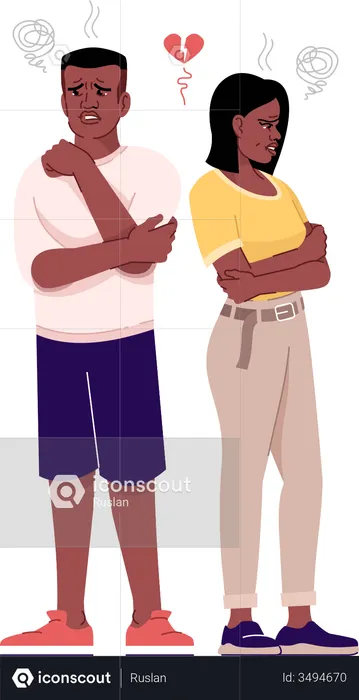 Casal de coração partido  Illustration