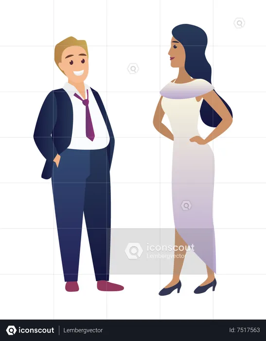 Casal elegante  Ilustração