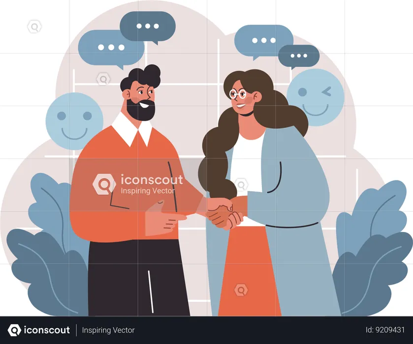 Casal está feliz com seu conteúdo nas redes sociais  Ilustração