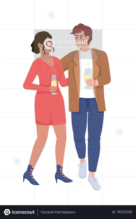 Casal feliz  Ilustração