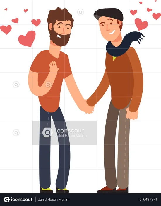 Feliz casal gay  Ilustração