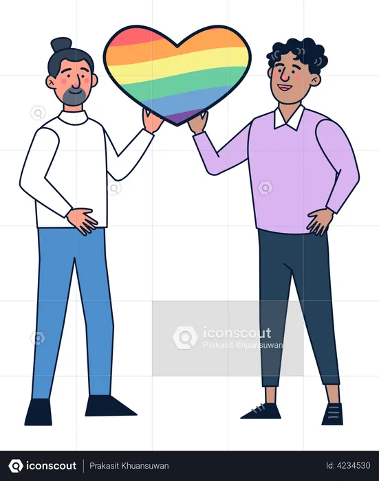 Casal masculino lgbt  Ilustração