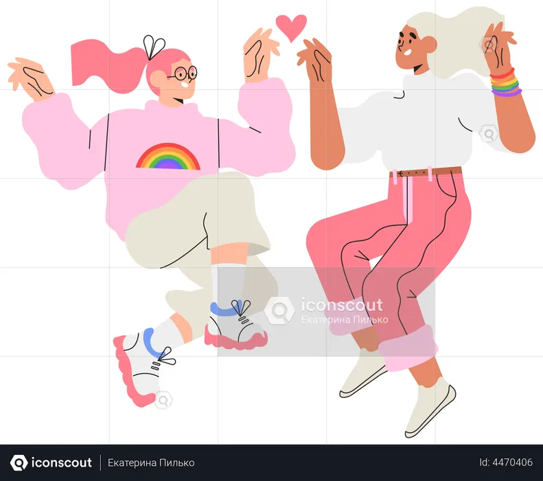Casal de lésbicas  Ilustração