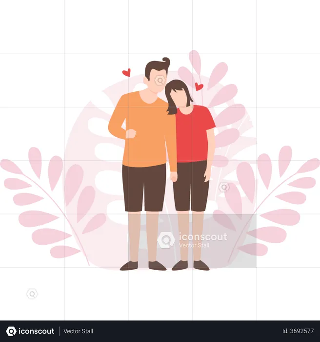 Casal romantico  Ilustração