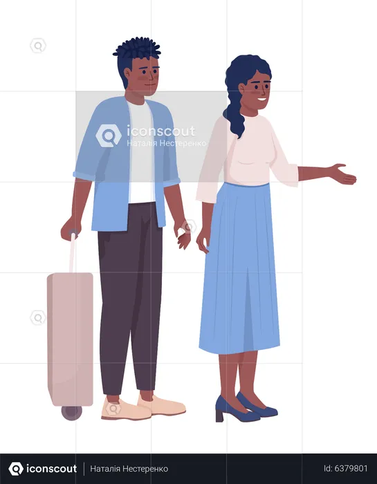 Casal saindo de férias juntos  Ilustração