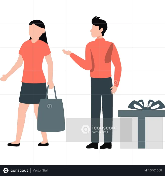 O casal está indo às compras  Ilustração