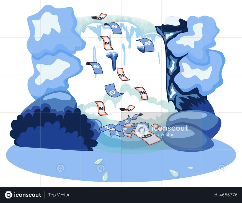Cascada con efectivo  Ilustración