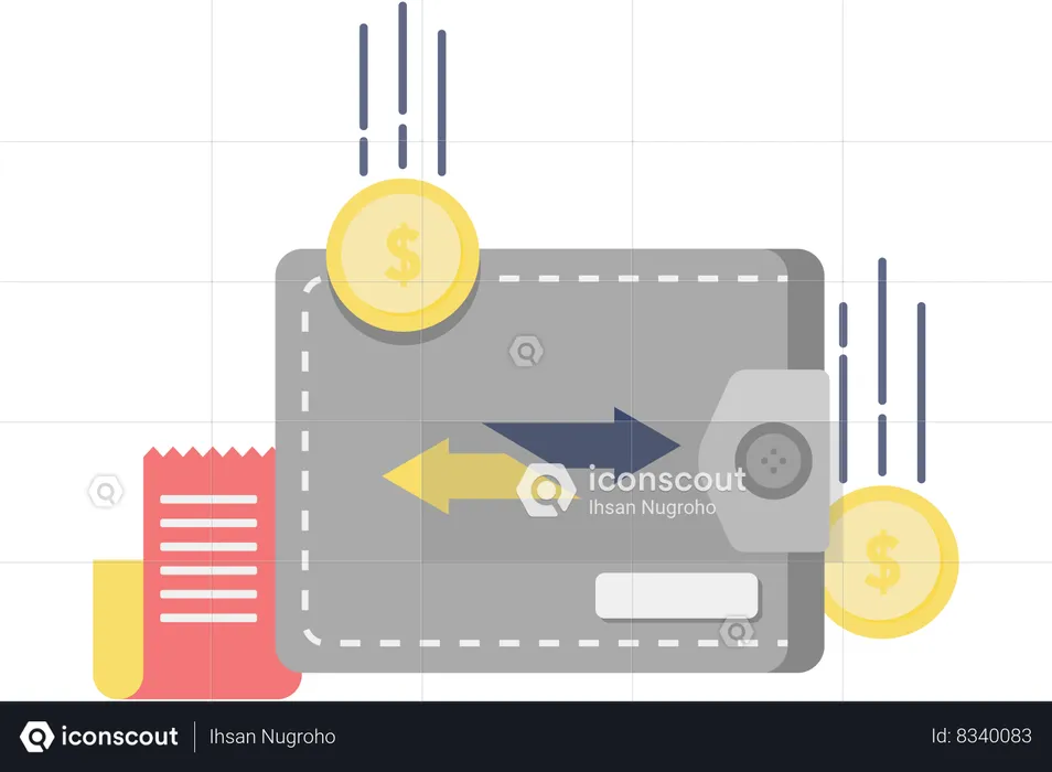Cash inflow and outflow  Illustration