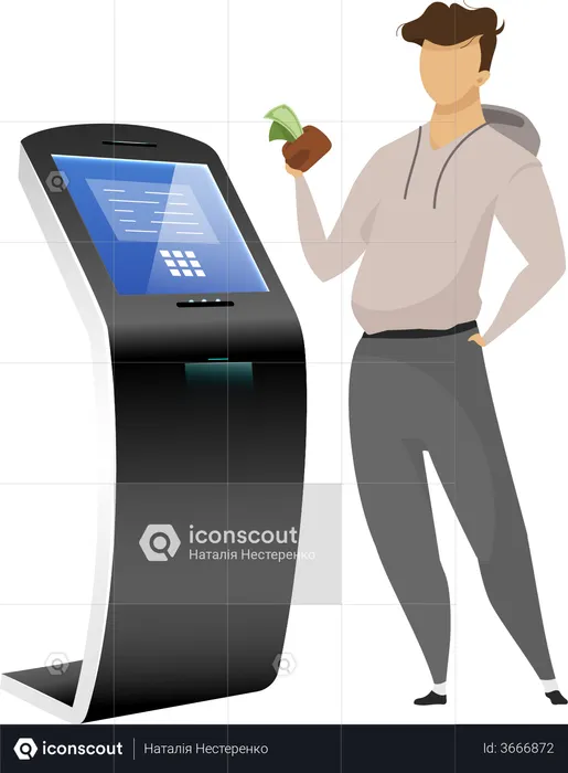 Cash machine user  Illustration