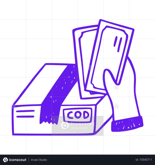 Cash on delivery for e-commerce order  Illustration