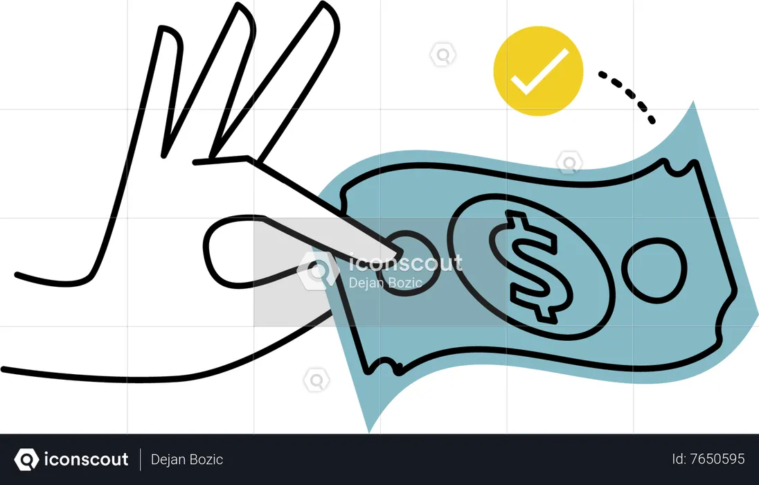 Cash payment method  Illustration