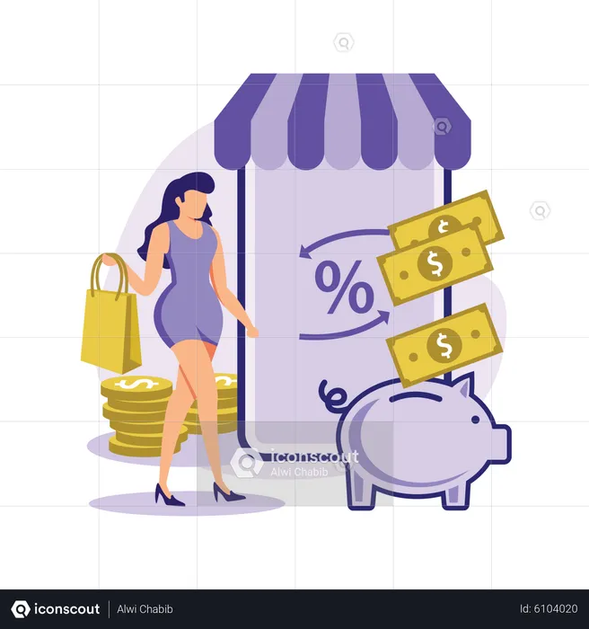 Cashback service  Illustration