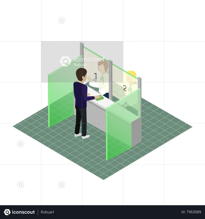 Cashier with Finance and money  Illustration