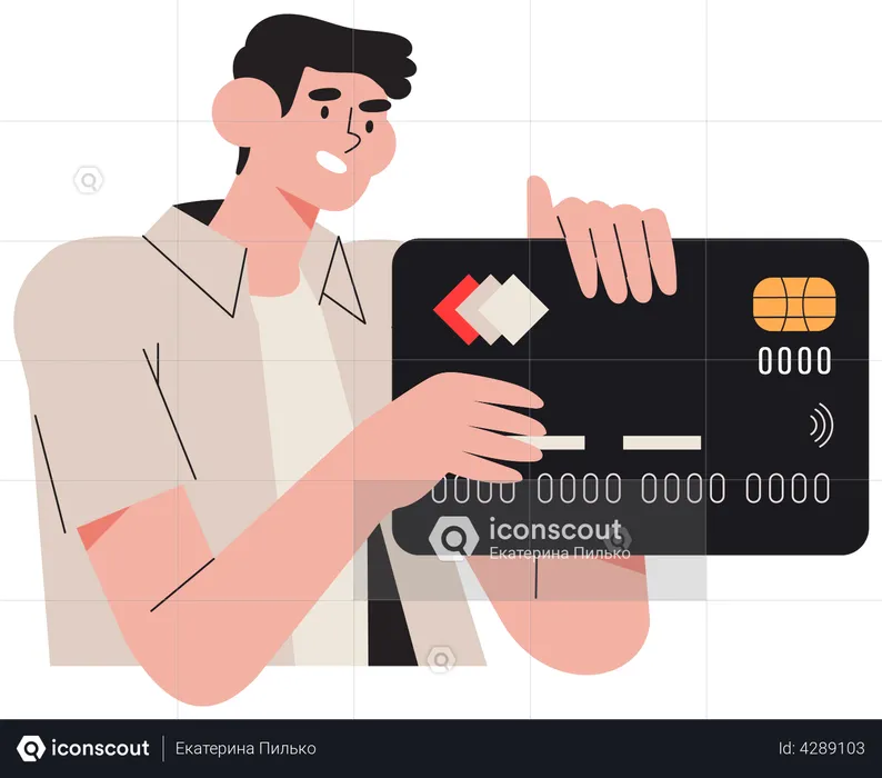 Cashless money payment  Illustration