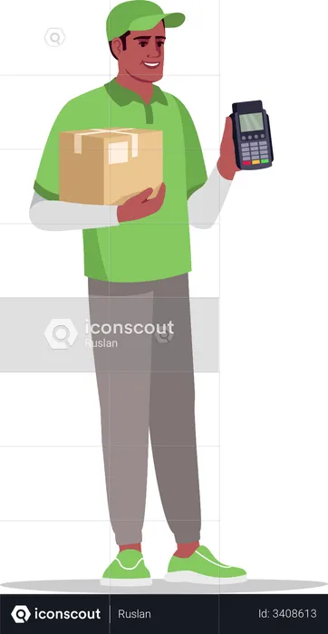 Cashless payment for delivery  Illustration