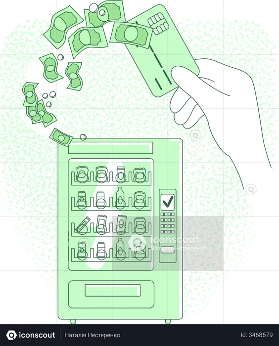 Cashless payment using card  Illustration