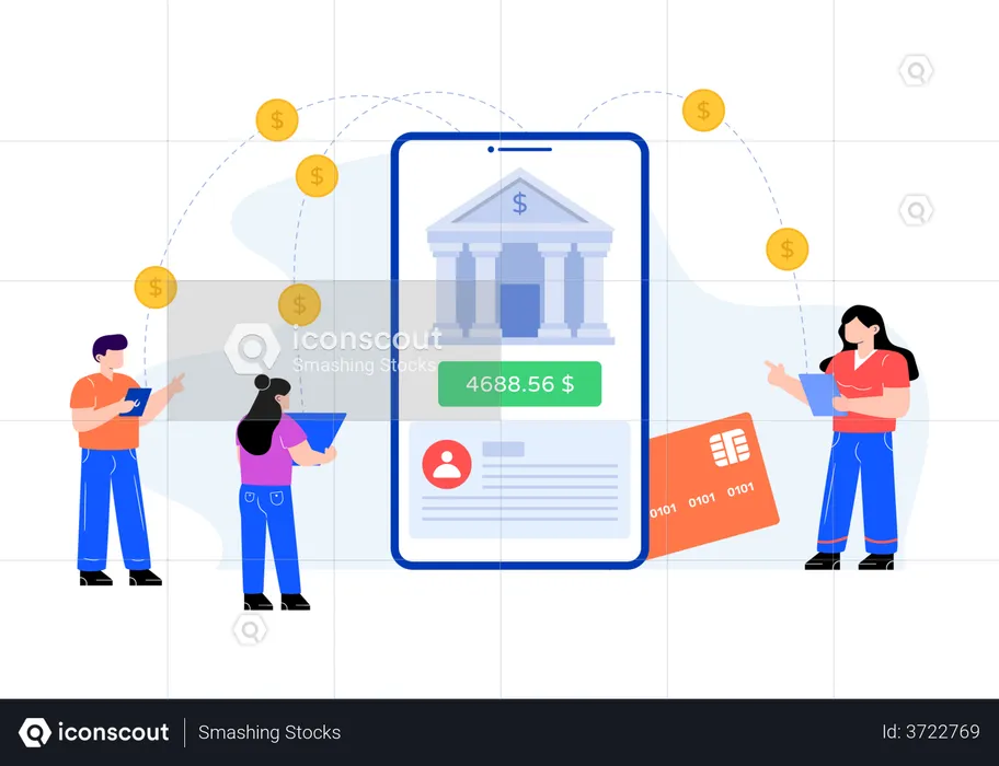 Cashless transfer  Illustration