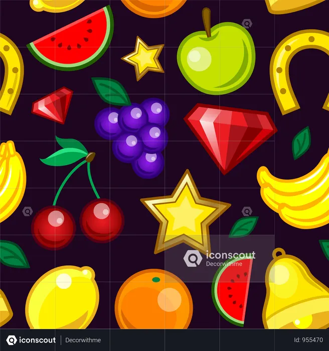 Casino Slot Machine Pattern  Illustration