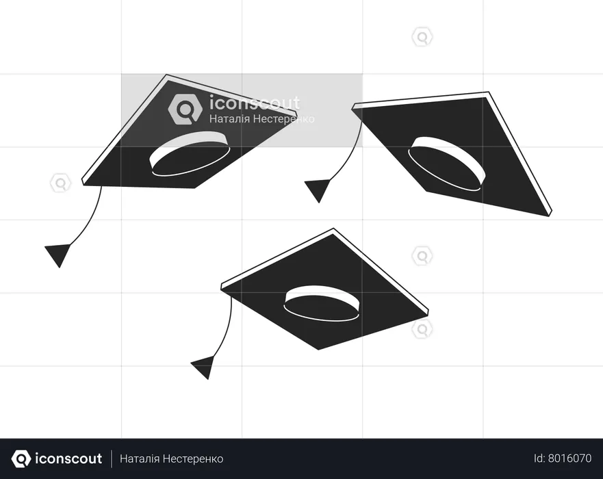 Casquettes académiques carrées  Illustration