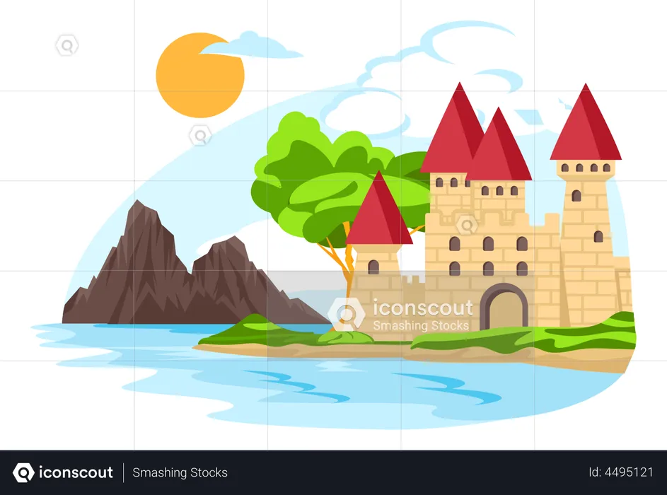 Castle Landscape  Illustration