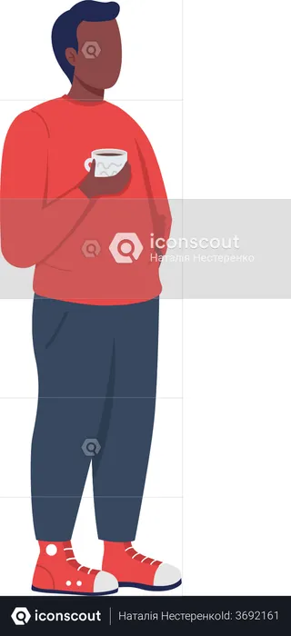 Casual man with coffee cup  Illustration