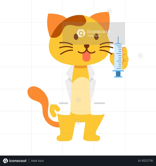 Cat as pet doctor  Illustration