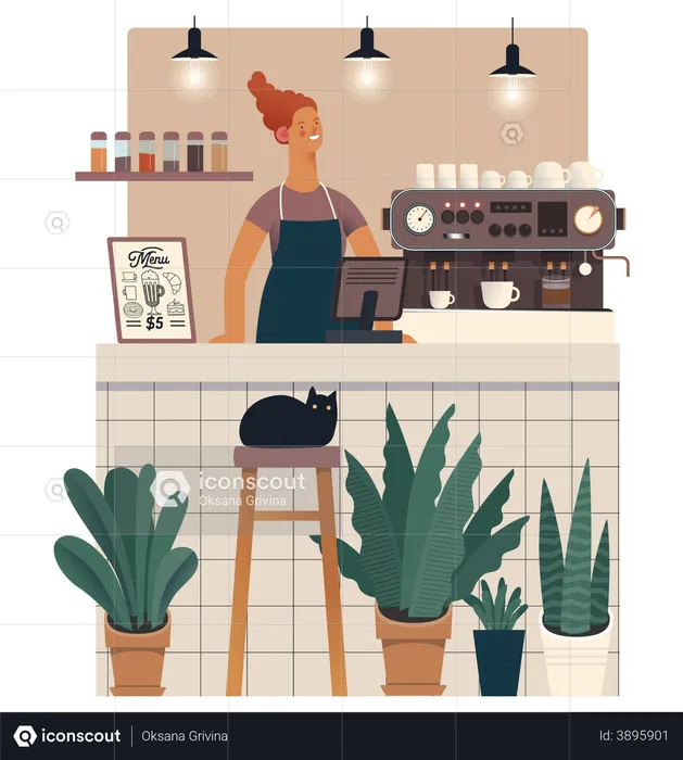 Cat cafe  Illustration