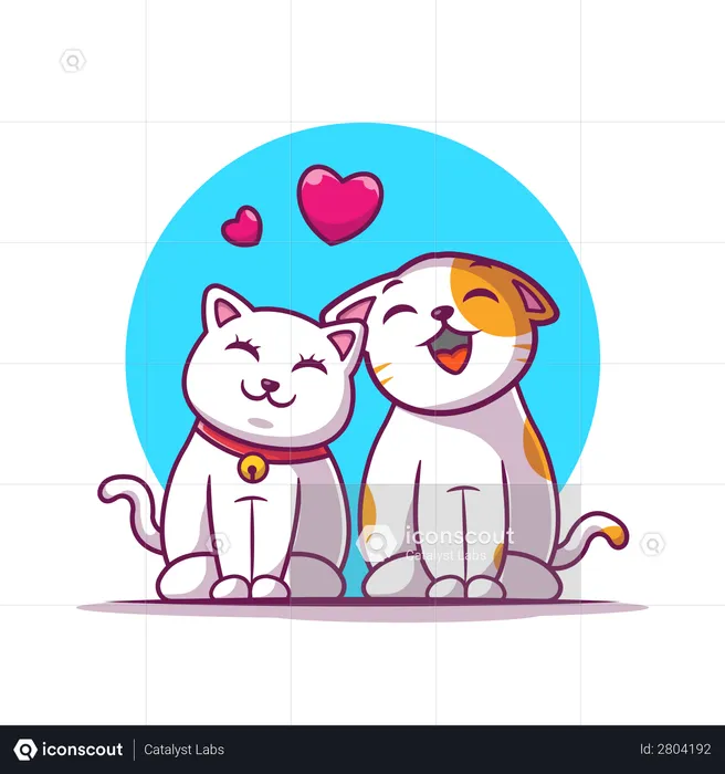 Cat in love  Illustration