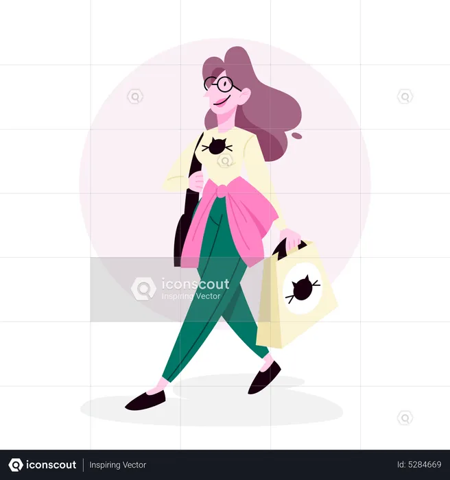 Cat lover doing cat shopping  Illustration