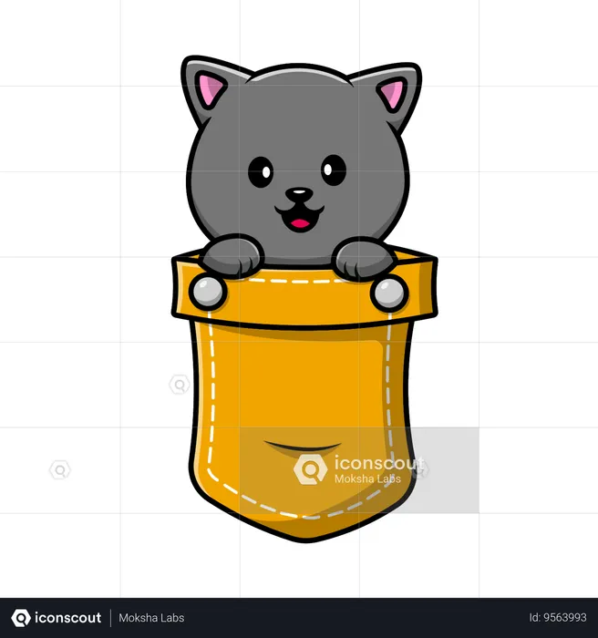 Cat On Pocket  Illustration