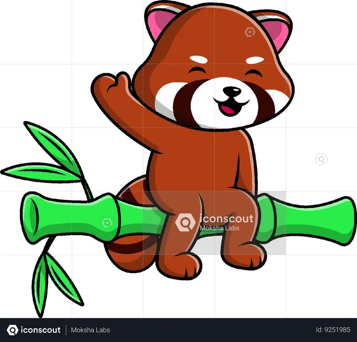 Cat sitting on tree branch  Illustration