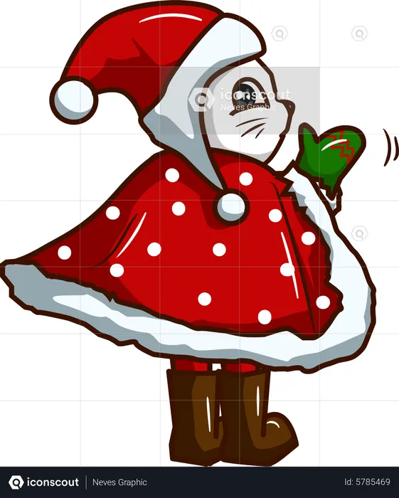 Cat with christmas costume  Illustration