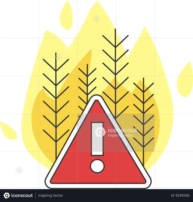 Catastrophe naturelle causée par une vague de chaleur anormale et le changement climatique  Illustration