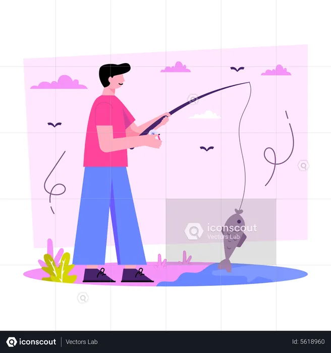 Catching Fish  Illustration
