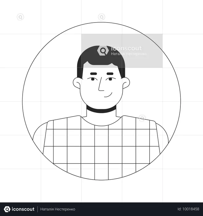 Caucasian plus size man smirking  Illustration